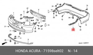 Кронштейн крепления бампера 71598SELT02 HONDA