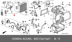 Испаритель, кондиционер 80215ST7A01 HONDA
