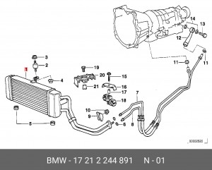 масляный радиатор, двигательное масло 17 21 2 244 891 BMW