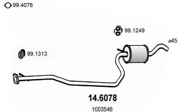 Средний глушитель выхлопных газов 146078 ASSO