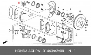 Ремкомплект, тормозной суппорт 01463SR3V00 HONDA