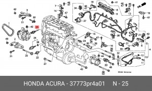 Термовыключатель, вентилятор радиатора 37773PR4A01 HONDA