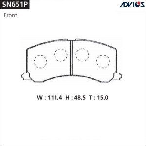 Колодки тормозные дисковые SN651P ADVICS