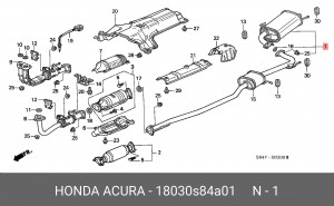 Глушитель выхлопных газов конечный 18030S84A01 HONDA