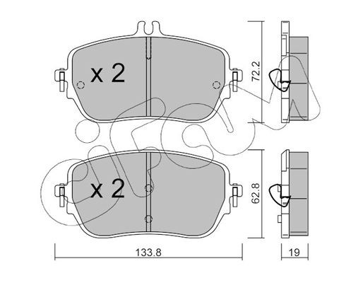 Комплект тормозных колодок, диско 822-100-0 CIFAM