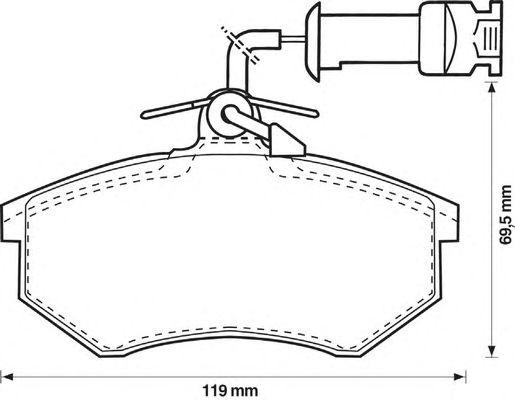 Комплект тормозных колодок, диско 571864B BENDIX JURID