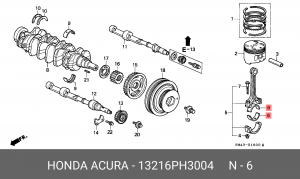 Шатунный подшипник 13216PH3004 HONDA