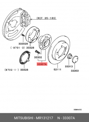 Подшипник ступицы колеса со ступицей (комплект) MR131217 MITSUBISHI