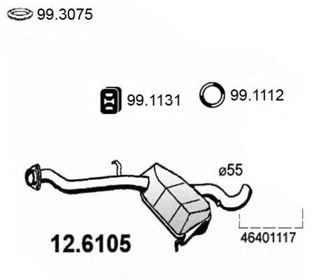Средний глушитель выхлопных газов 126105 ASSO