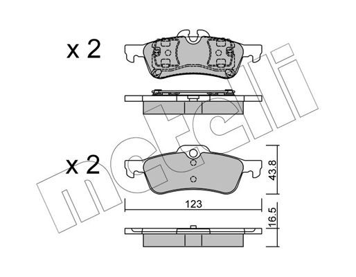 Комплект тормозных колодок, диско 22-0556-0 METELLI
