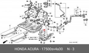 Топливный бак 17500SV4A30 HONDA