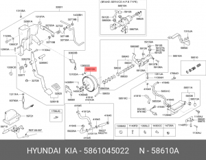 Усилитель тормозов вакуумный 5861045022 HYUNDAI KIA