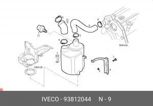 Рукав воздухозаборника, воздушный фильтр 93812044 IVECO