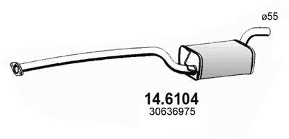 Средний глушитель выхлопных газов 146104 ASSO