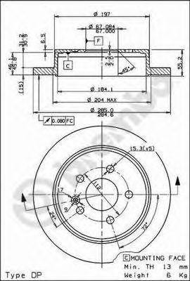 Тормозной диск 08.7936.10 BREMBO