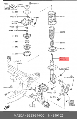 Амортизатор подвески EG2334900 MAZDA
