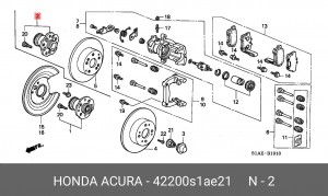 Комплект подшипника ступицы колеса 42200S1AE21 HONDA