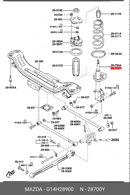 Амортизатор подвески G14H28900 MAZDA