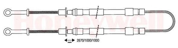 Трос, стояночная тормозная система 432404B BENDIX JURID