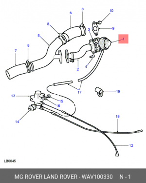 Клапан возврата ОГ WAV100330 MG ROVER LAND ROVER