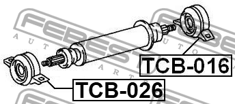 Опора карданного вала TCB-016 FEBEST