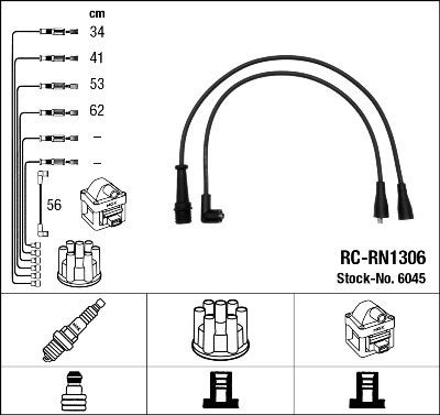 Ккомплект проводов зажигания 6045 NGK NTK