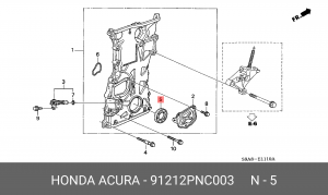 Уплотняющее кольцо, коленчатый вал 91212PNC003 HONDA