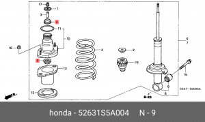 Сайлентблок - втулка амортизатора подвески 52631-S5A-004 HONDA