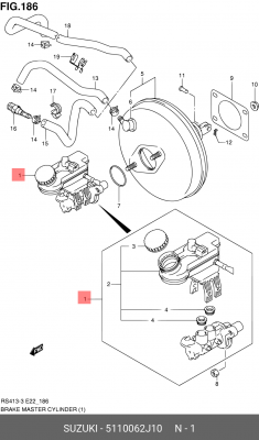 Главный тормозной цилиндр 51100-62J10 SUZUKI
