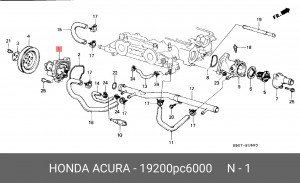 Водяной насос 19200PC6000 HONDA