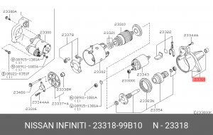 Подшипник со стороны привода, стартер 23318-99B10 NISSAN