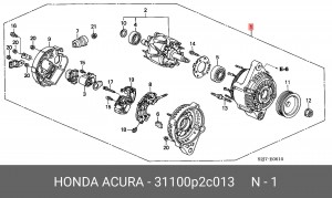Генератор 31100P2C013 HONDA