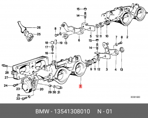 Патрубок дроссельной заслонки 13 54 1 308 010 BMW