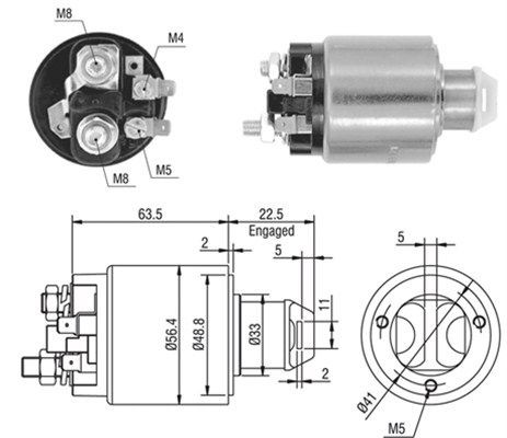 Тяговое реле, стартер 940113050044 MAGNETI MARELLI