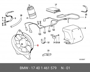 Вентилятор, охлаждение двигателя 17 40 1 461 579 BMW