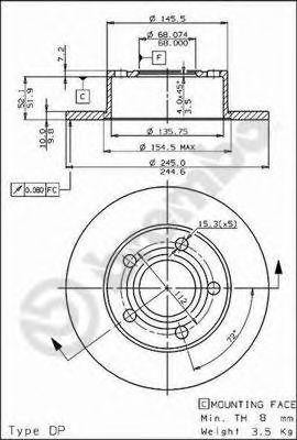 Тормозной диск 08.4874.20 BREMBO