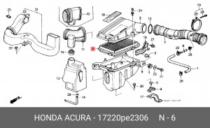 Воздушный фильтр 17220PE2306 HONDA