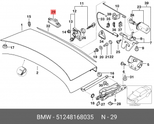 Кнопка открывания крышки багажника 51 24 8 168 035 BMW