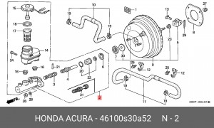 Главный тормозной цилиндр 46100S30A52 HONDA
