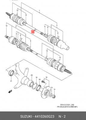 Шарнирный комплект, приводной вал 44102-60G23 SUZUKI