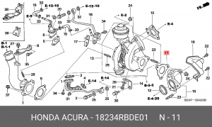 Прокладка, выпускной трубопровод 18234RBDE01 HONDA