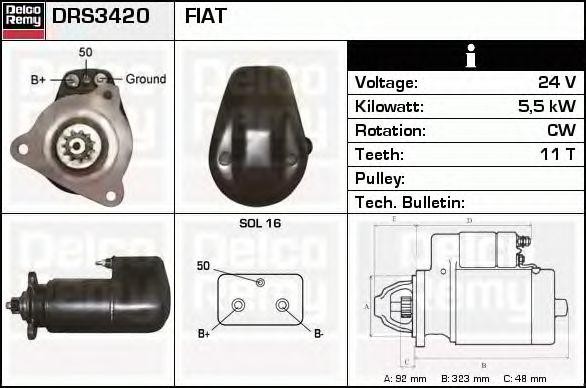 Стартер DRS3420 DELCO REMY