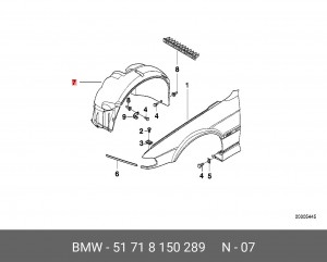Подкрылок 51 71 8 150 289 BMW