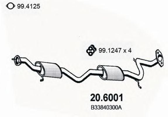 Средний глушитель выхлопных газов 206001 ASSO