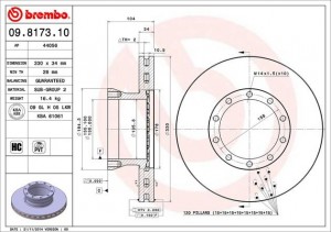 Тормозной диск 09.8173.10 BREMBO