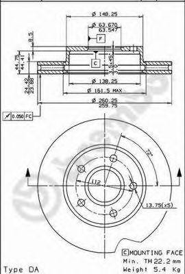 Тормозной диск 09.6879.20 BREMBO