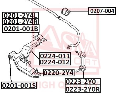 Рычаг подвески 0224-011 ASVA
