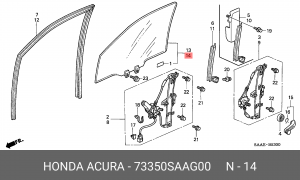 Стекло двери 73350SAAG00 HONDA