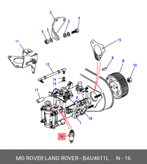 Стопорный механизм, система впрыска BAU4611L LAND ROVER