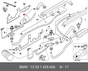 Воздуховод отопителя, кондиционирования салона 13 53 1 435 606 BMW